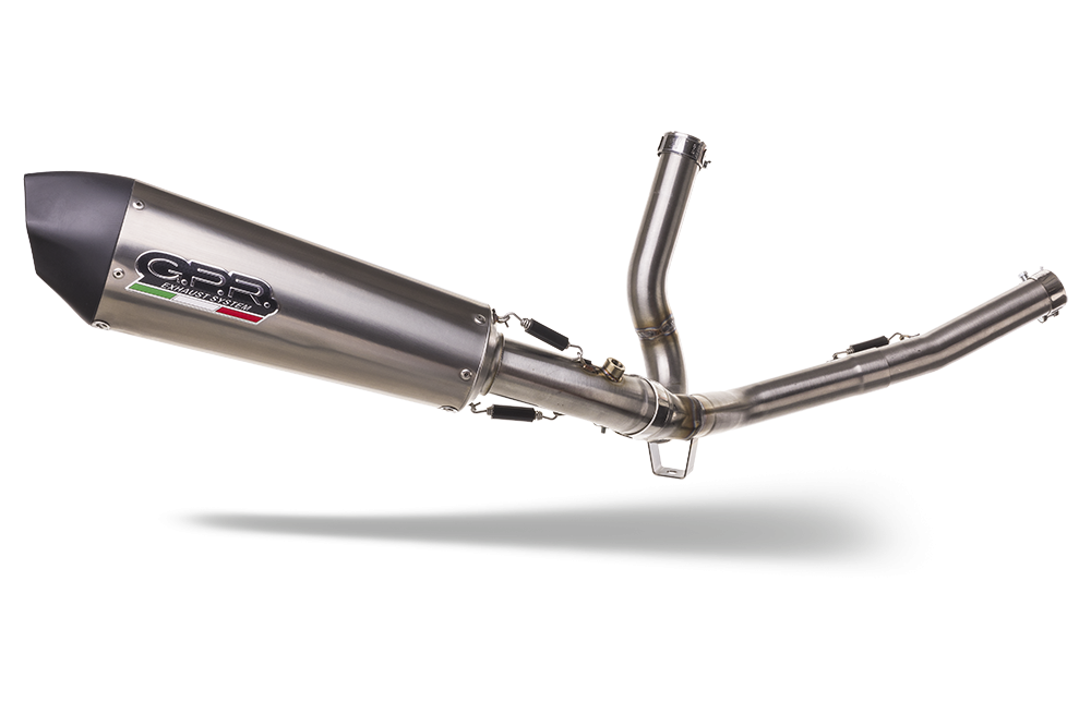 Exhaust compatible with Suzuki V-Strom 650 2017-2020, Gpe Ann. titanium, Mid-Full system exhaust including removable db killer 