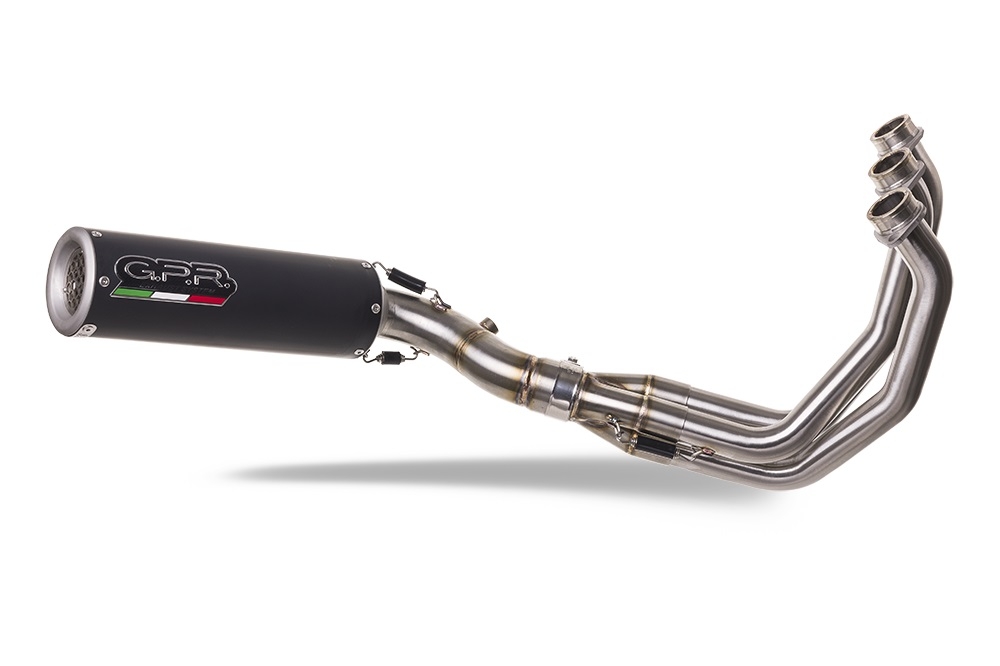 Exhaust compatible with Triumph Trident 660 2021-2024, M3 Black Titanium, Full system exhaust, including removable db killer 