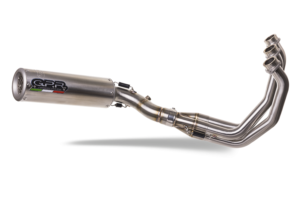 Exhaust compatible with Triumph Trident 660 2021-2024, M3 Titanium Natural, Full system exhaust, including removable db killer 