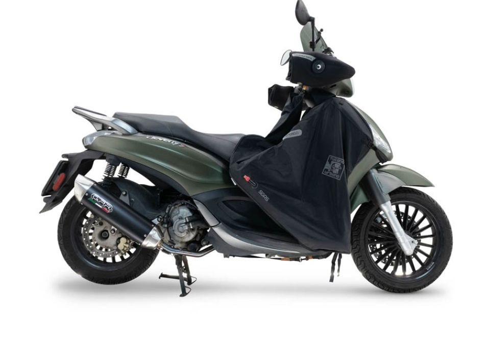 COMPATIBILE CON PIAGGIO BEVERLY 300 i.e. COPRIGAMBE DA INDOSSARE TUCANO URBANO R194-N COPERTA TERMICA IMPERMEABILE PER SCOOTER MAXISCOOTER COPERTURA GAMBE PETTO NERO