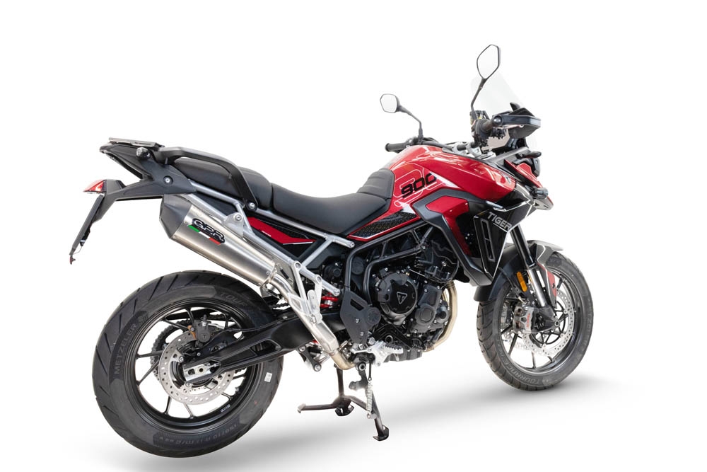 Exhaust compatible with Triumph Tiger 900 GT / Pro / Rally Pro 2024-2025, GP Evo4 Titanium, Slip-on exhaust including removable db killer and link pipe 