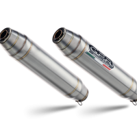 Exhaust compatible with Yamaha XJR1300 1999-2006, Deeptone Inox, Dual slip-on including removable db killers and link pipes 
