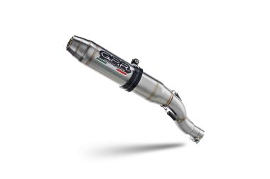 Exhaust compatible with Cf Moto 700 CL-X Adv 2022-2024, Deeptone Inox, Slip-on exhaust including removable db killer and link pipe, EPA-compliant 