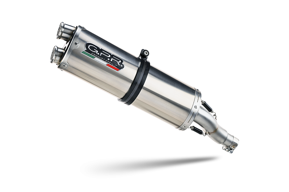 Exhaust compatible with Bmw F 900 Gs Adventure 2024-2025, Dual Inox, Slip-on exhaust including removable db killer and link pipe 