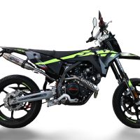 Exhaust compatible with Fantic Motor XMF Motard 125 Competition/Performance 2025-2026, Deeptone Inox, Slip-on exhaust including link pipe and removable db killer 