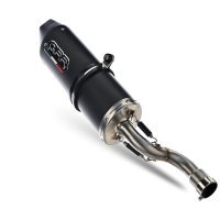 Exhaust compatible with Aprilia Sx 125 2018-2020, Furore Evo4 Nero, Slip-on exhaust including removable db killer and link pipe 