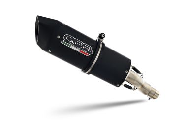 Exhaust compatible with Kawasaki Versys X 250 2017-2020, Furore Evo4 Nero, Slip-on exhaust including link pipe and removable db killer 