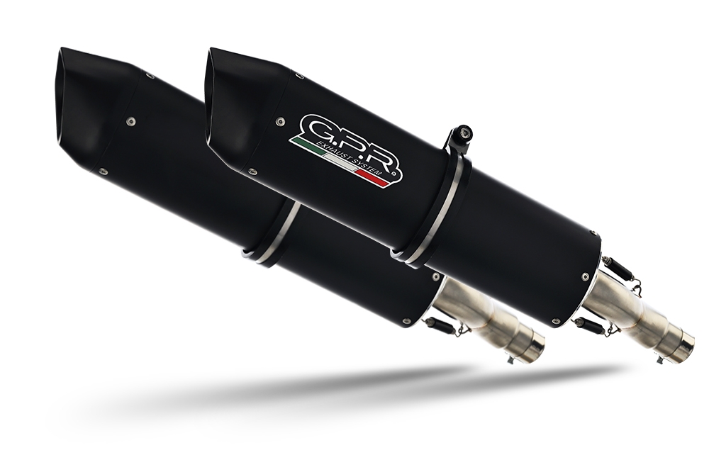 Exhaust compatible with Honda CRF250R 2006-2009, Furore Nero, Dual slip-on including removable db killers and link pipes, EPA-compliant 
