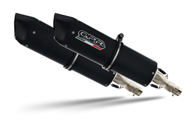 Exhaust compatible with Ktm SMT Smr 990 2008-2012, Furore Nero, Dual bolt-on silencers including removable db killers 