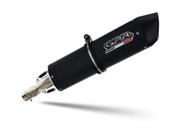Exhaust compatible with Bmw F650CS Scarver 2001-2006, Furore Nero, Slip-on exhaust including removable db killer and link pipe, EPA-compliant 
