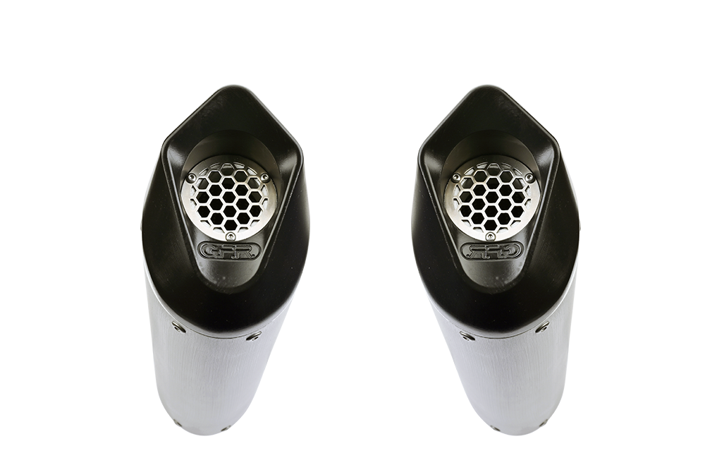 Exhaust compatible with Suzuki Hayabusa GSX1300R 2017-2020, Furore Evo4 Nero, Dual slip-on including removable db killers and link pipes 