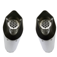 Exhaust compatible with Suzuki Hayabusa GSX1300R 2017-2020, Furore Evo4 Nero, Dual slip-on including removable db killers and link pipes 