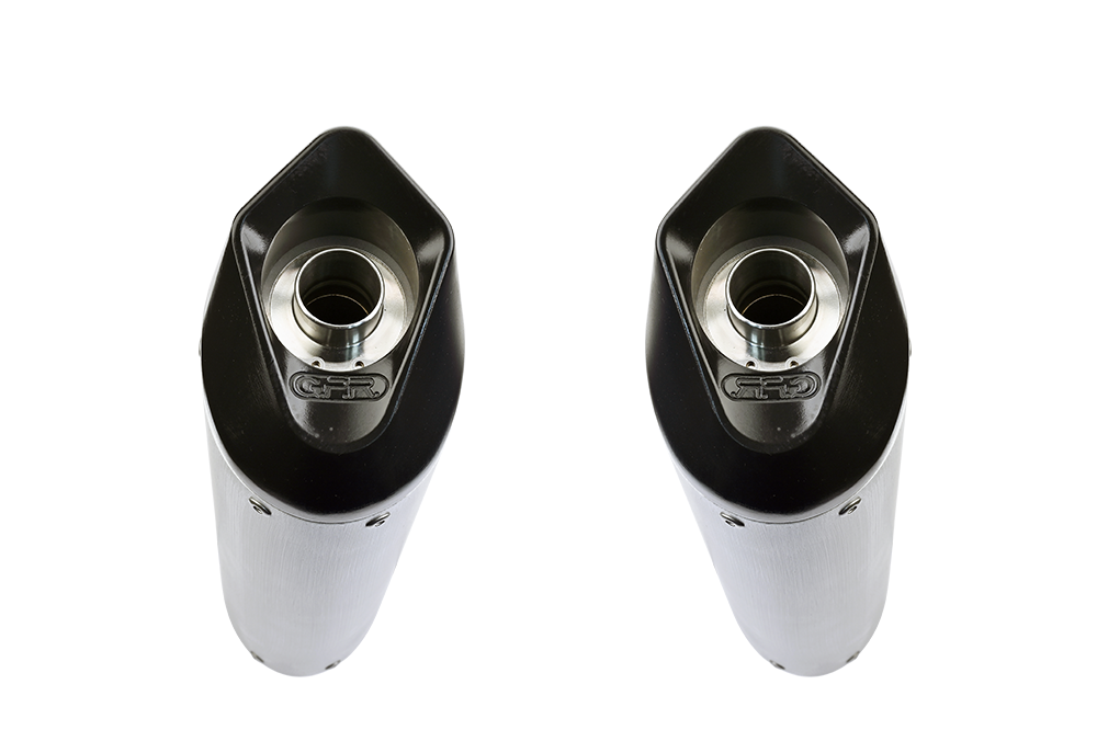 Exhaust compatible with Moto Morini Corsaro 1200 2005-2011, Furore Nero, Dual Silencer to install with original manifold including removable db killers and link pipes 