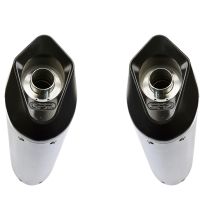 Exhaust compatible with Honda CRF250R 2006-2009, Furore Nero, Dual slip-on including removable db killers and link pipes, EPA-compliant 