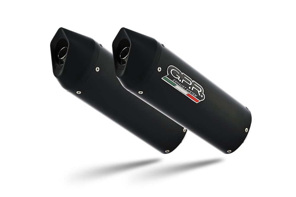 Exhaust compatible with Yamaha Xt 660 X-R 2004-2014, Furore Nero, Dual slip-on including removable db killers and link pipes 