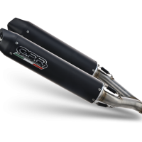 Exhaust compatible with Ducati Multistrada 1100 2007-2009, Furore Nero, Dual slip-on including removable db killers and link pipes 