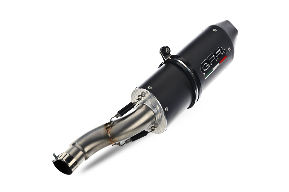 Exhaust compatible with Husqvarna Enduro 701 2021-2024, Furore Evo4 Nero, Slip-on exhaust including link pipe and removable db killer 