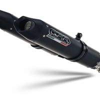 Exhaust compatible with Aprilia Dorsoduro 1200 2011-2016, Furore Evo4 Nero, Dual slip-on including removable db killers and link pipes, not EPA-compliant 