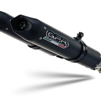 Exhaust compatible with Moto Morini Corsaro 1200 2005-2011, Furore Nero, Dual Silencer to install with original manifold including removable db killers and link pipes 