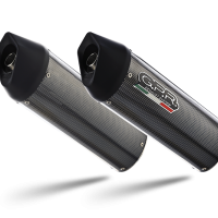 Exhaust compatible with Ducati Multistrada 1100 2007-2009, Furore Poppy, Dual slip-on including removable db killers and link pipes 