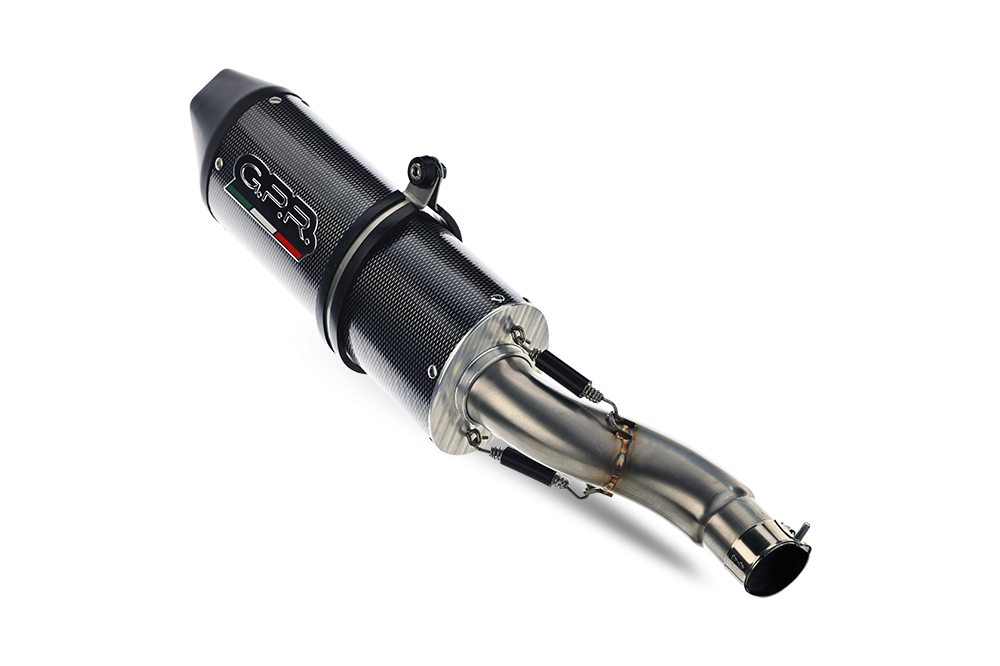 Exhaust compatible with Cf Moto 400 NK 2019-2020, Furore Evo4 Poppy, Slip-on exhaust including removable db killer, link pipe and catalyst 
