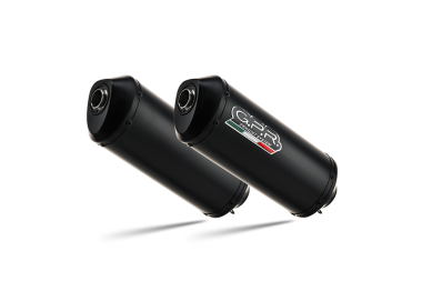 Exhaust compatible with Yamaha Bt Bulldog 1100 2002-2007, Ghisa , Dual slip-on including removable db killers and link pipes 