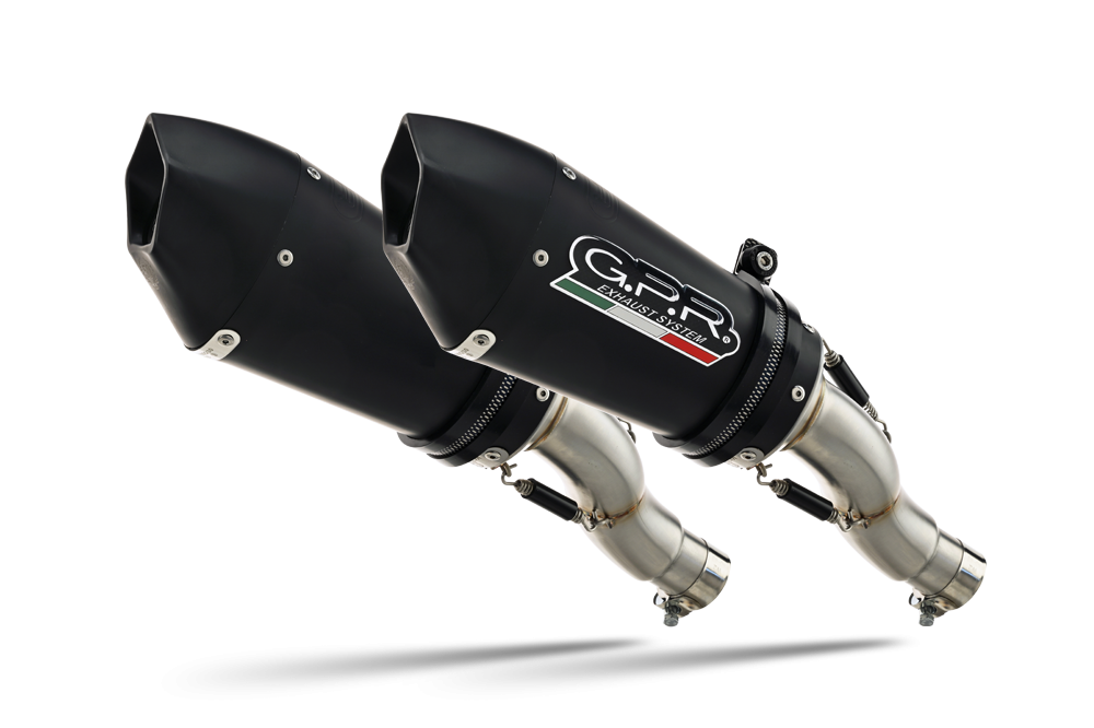 Exhaust compatible with Kawasaki Z1000 2010-2013, Gpe Ann. Black titanium, Dual slip-on including removable db killers and link pipes 
