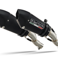 Exhaust compatible with Kawasaki Z1000 2010-2013, Gpe Ann. Black titanium, Dual slip-on including removable db killers and link pipes 