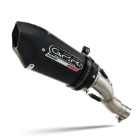 Exhaust compatible with Ducati Multistrada 1200 2010-2014, Gpe Ann. Black titanium, Slip-on exhaust including removable db killer and link pipe 