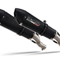 Exhaust compatible with Ducati Multistrada 620 2005-2007, Gpe Ann. Black titanium, Dual slip-on including removable db killers and link pipes 