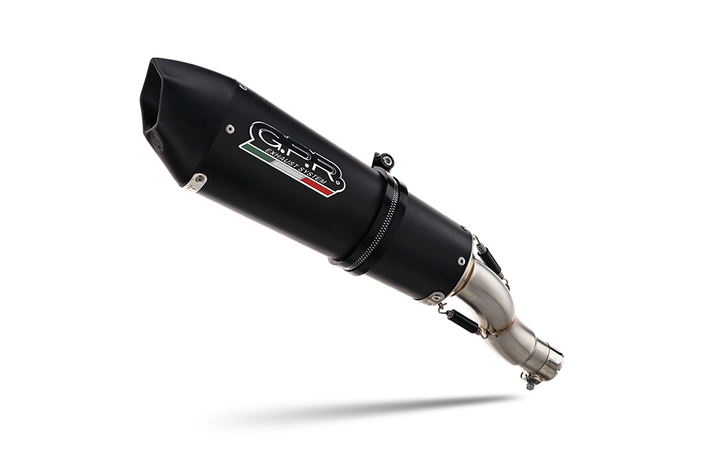 Exhaust compatible with Honda NX500 2024-2025, GP Evo4 Black Titanium, Slip-on exhaust including removable db killer and link pipe 