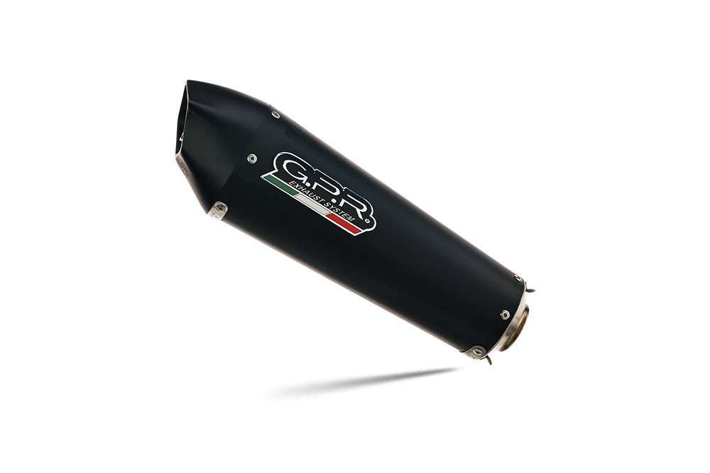 Exhaust compatible with Honda NX500 2024-2025, GP Evo4 Black Titanium, Slip-on exhaust including removable db killer and link pipe 
