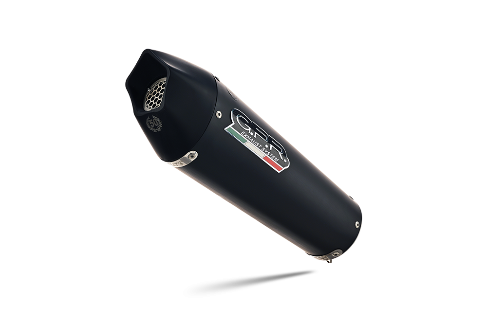 Exhaust compatible with Honda NX500 2024-2025, GP Evo4 Black Titanium, Slip-on exhaust including removable db killer and link pipe 