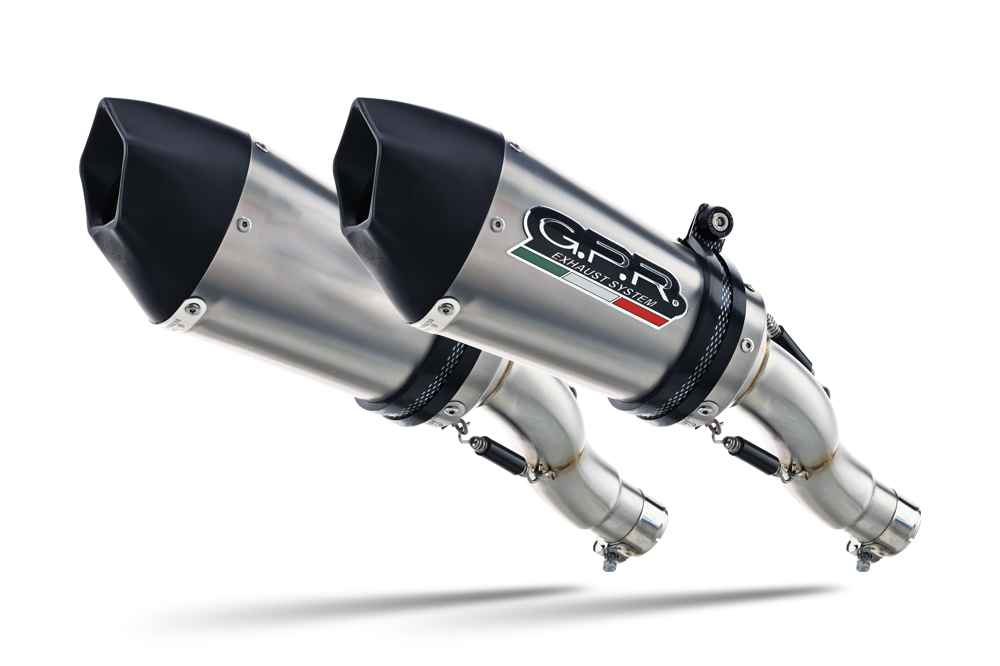 Exhaust compatible with Kawasaki Z1000 2010-2013, Gpe Ann. titanium, Dual slip-on including removable db killers and link pipes 