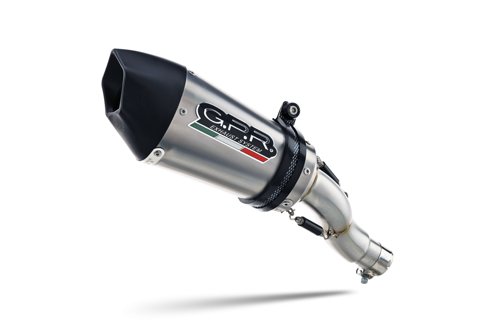 Exhaust compatible with Yamaha R1 2015-2016, Gpe Ann. titanium, Slip-on exhaust including removable db killer and link pipe 