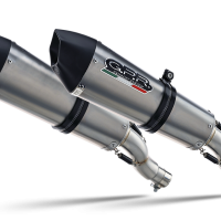 Exhaust compatible with Kawasaki Z1000 2007-2009, Gpe Ann. titanium, Dual slip-on including removable db killers and link pipes 