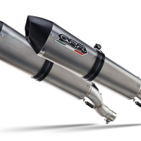 Exhaust compatible with Yamaha Xt 660 X-R 2004-2014, Gpe Ann. titanium, Dual slip-on including removable db killers and link pipes 