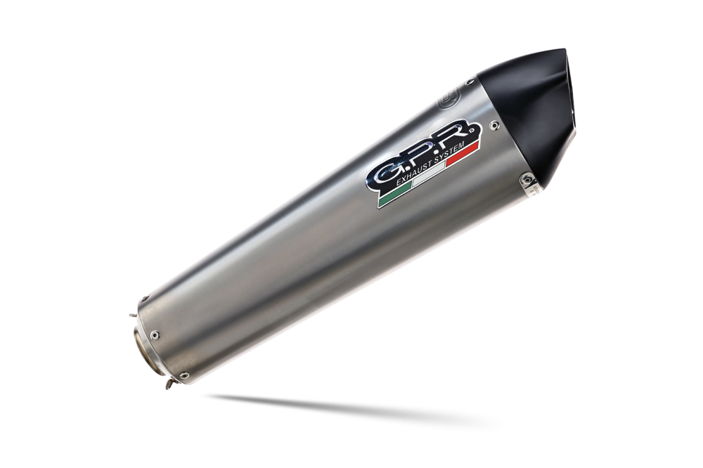 Exhaust compatible with Yamaha XT1200Z Supertenere 2017-2020, GP Evo4 Titanium, Slip-on exhaust including removable db killer and link pipe 