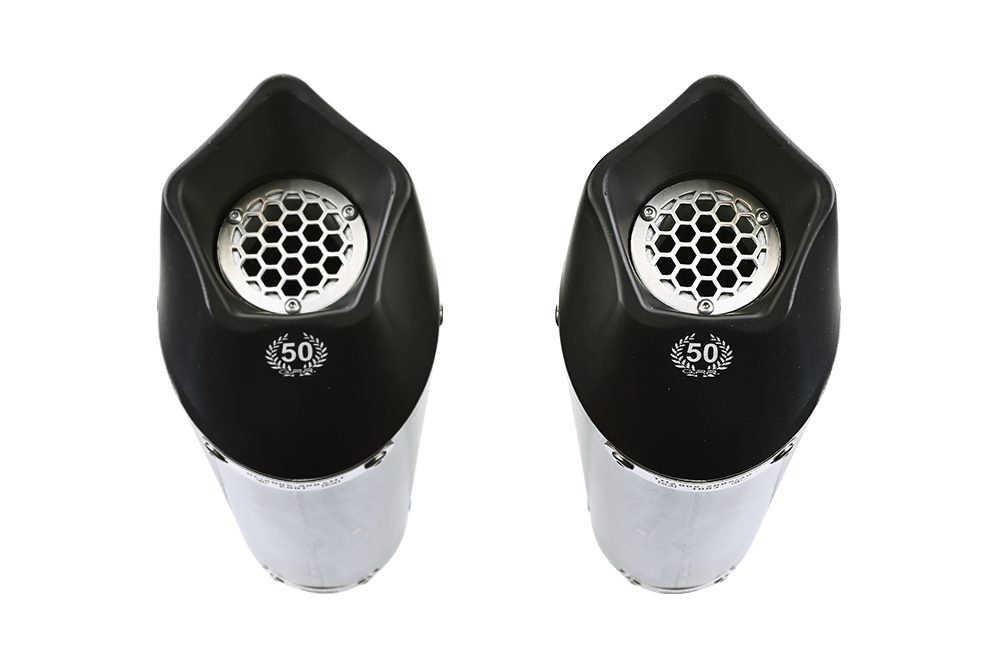 Exhaust compatible with Kawasaki ZX-14R 2017-2022, GP Evo4 Titanium, Dual slip-on including removable db killers and link pipes 