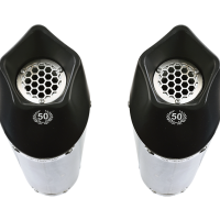 Exhaust compatible with Kawasaki ZX-14R 2017-2022, GP Evo4 Titanium, Dual slip-on including removable db killers and link pipes 