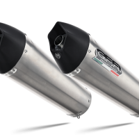 Exhaust compatible with Kawasaki Z1000 2003-2006, Gpe Ann. titanium, Dual slip-on including removable db killers and link pipes 