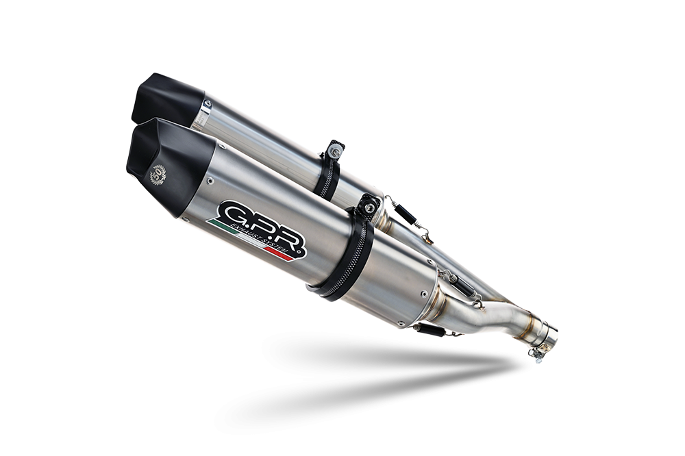 Exhaust compatible with Honda VFR800 V-Tec 2002-2013, Gpe Ann. titanium, Dual slip-on including removable db killers and link pipes 
