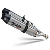 Exhaust compatible with Ducati Multistrada 1100 2007-2009, Gpe Ann. titanium, Dual slip-on including removable db killers and link pipes 