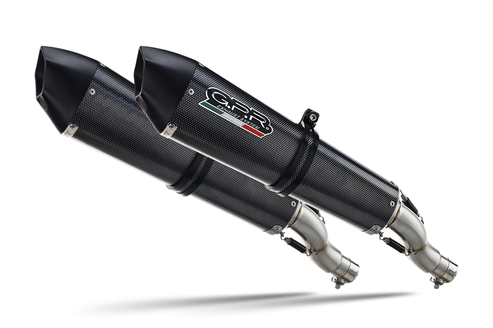 Exhaust compatible with Bmw K1600GTL 2017-2021, GP Evo4 Poppy, Dual slip-on including removable db killers and link pipes 