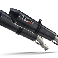 Exhaust compatible with Husqvarna TE 630 E - SMS 630 - Smr 630 2010-2014, Gpe Ann. Poppy, Dual slip-on including removable db killers and link pipes 