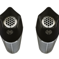 Exhaust compatible with Bmw K1600GTL 2017-2021, GP Evo4 Poppy, Dual slip-on including removable db killers and link pipes 