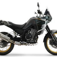 Exhaust compatible with Kove 800X 2024-2026, Dual Inox, Slip-on exhaust including removable db killer and link pipe 