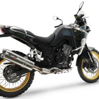 Exhaust compatible with Kove 800X 2024-2026, Dual Inox, Slip-on exhaust including removable db killer and link pipe 