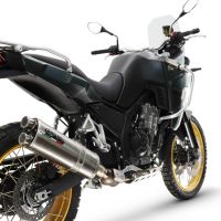 Exhaust compatible with Kove 800X 2024-2026, Dual Inox, Slip-on exhaust including removable db killer and link pipe 