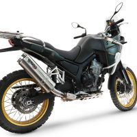 Exhaust compatible with Kove 800X 2024-2026, Dual Inox, Slip-on exhaust including removable db killer and link pipe 